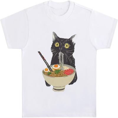 Kawaii Japanese Ramen Noodle Cat T-Shirt