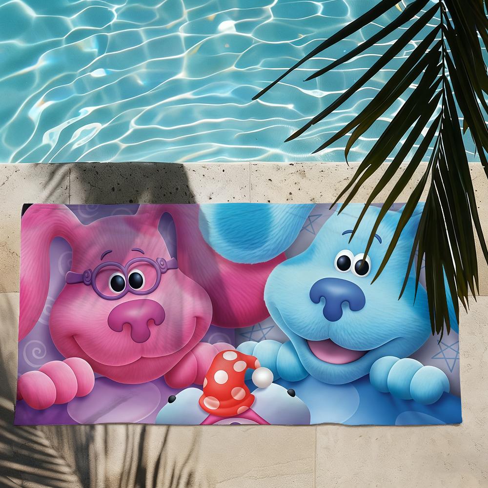 Cartoon B-Blues C-Clues and You Towel Quick Drying Beach Towels Are Suitable For Swimming Pools Camping Yoga And The Gym
