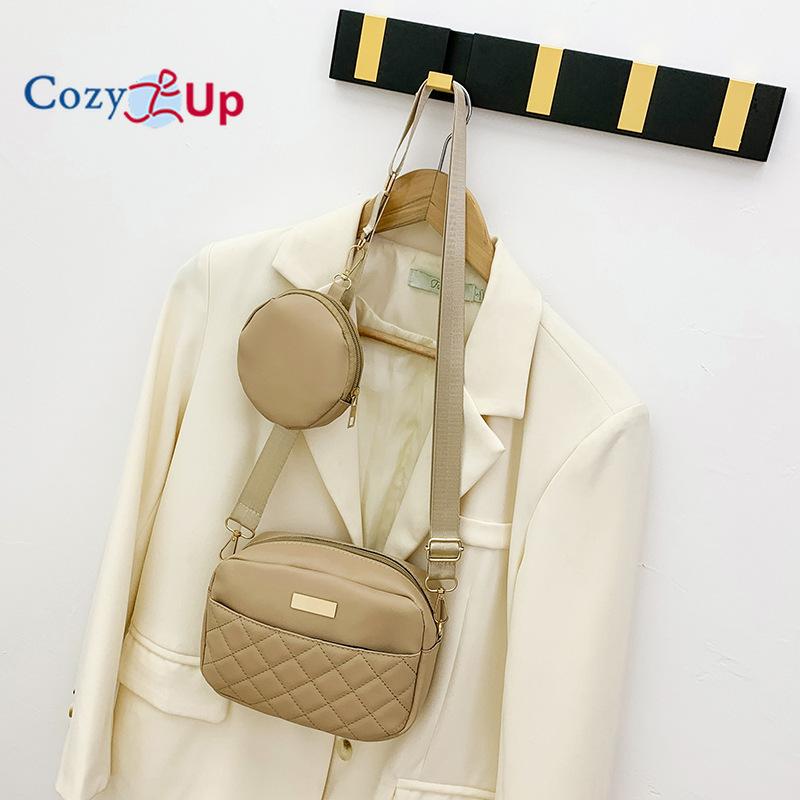Cozy Up Xiaoxiangfeng Two-piece Travel Crossbody Diamond Grid Bag
