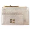 Excellent Coin Case Fragment Case Card Case Gold Leather Women Used