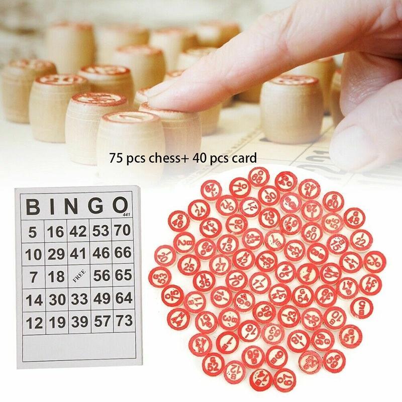 40+75 Bingo Unterhaltungsset für Kinder mit 40 Bingokarten und 75 Markern