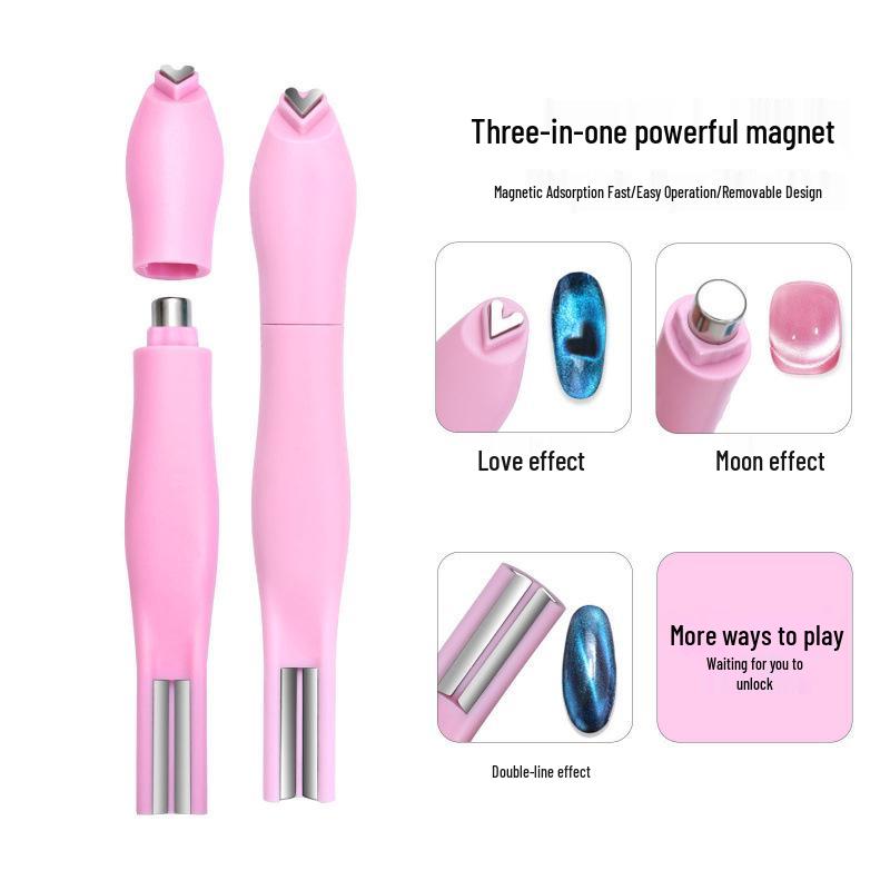 Heart Snake Print Cat Eye Multifunctional Magnet for Nail Art - Removable & Boxed