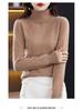 Damski sweter wełniany z wysokim dekoltem: Jesień Zima Moda Jednolity Kolor Dzianina