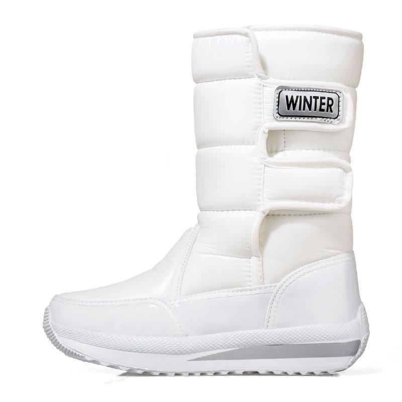 Fashionable Winter Snow Boots Thickened Warm Boots Women's Cotton Shoes Middle Tube Leisure Waterproof and Anti-skid