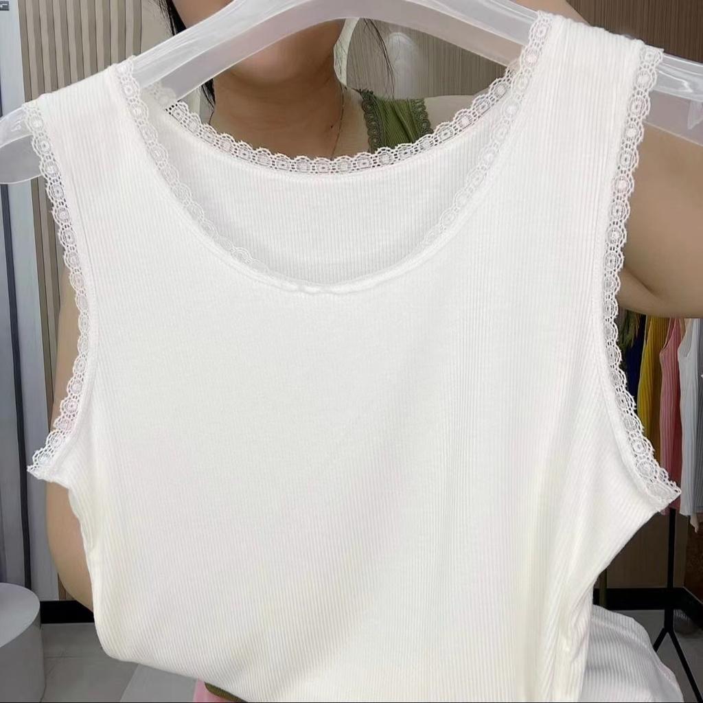 Lace lace small suspender vest women's summer new slim fit outside sleeveless top with bottoming shirt inside