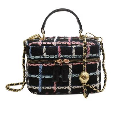 Módna kockovaná taška na crossbody s tvídovou potlačou pre ženy Neformálne všestranné Žena Nákupný reťazec Taška cez rameno Veľkokapacitná taška