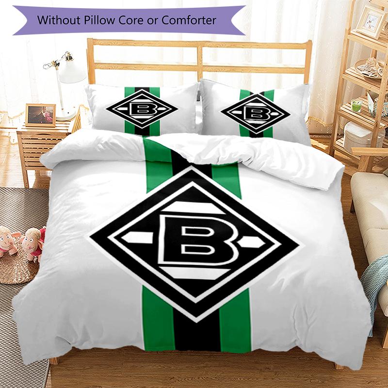 3pcs Borussia Mönchengladbach LOGO pattern bedding set duvet cover set includes duvet cover &pillowcases, perfect all season bedroom decoration & gift