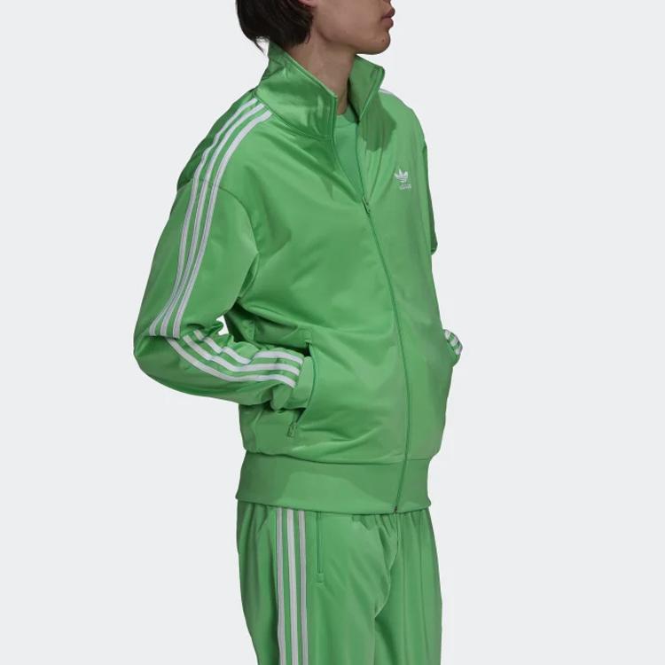 Adidas Originals Casual Letter Print Striped Sports Jacket Men Jackets Green H06717