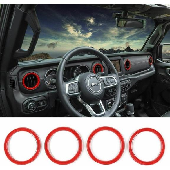 Dashboard Air Conditioner Vent Cover Interior Trim Kit for Jeep Wrangler JL/JT