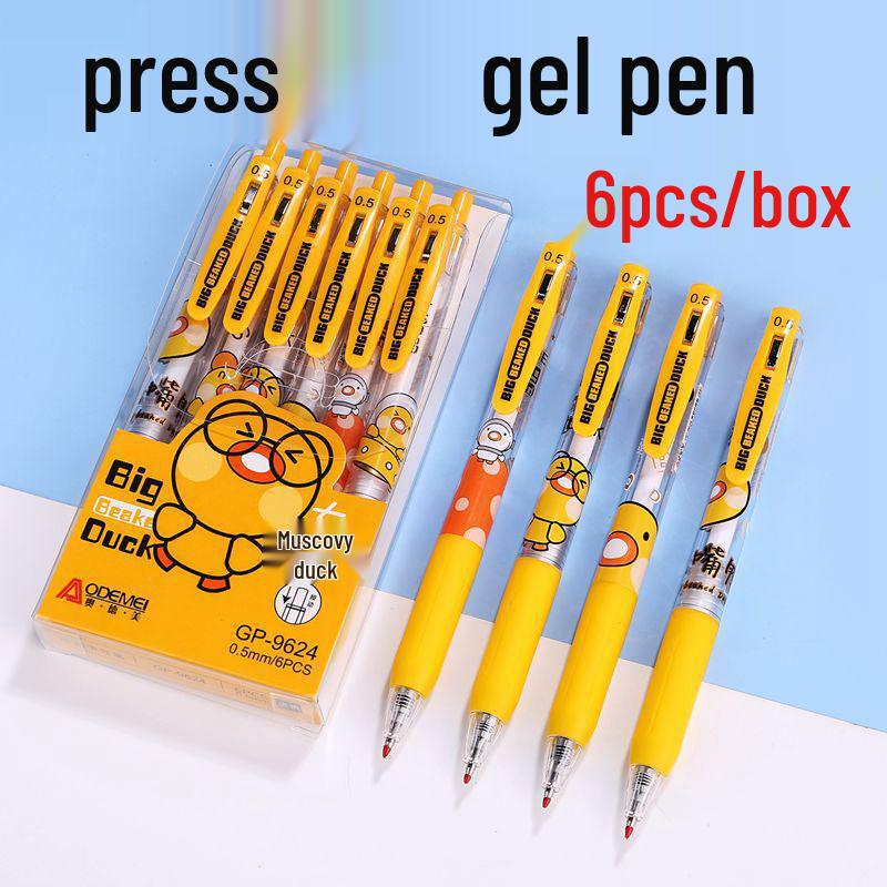 Набор из 6 предметов: Сменные стержни для выдвижных шариковых ручек (0.5mm) - Студенческие водорастворимые мультяшные ручки 1 box of 6