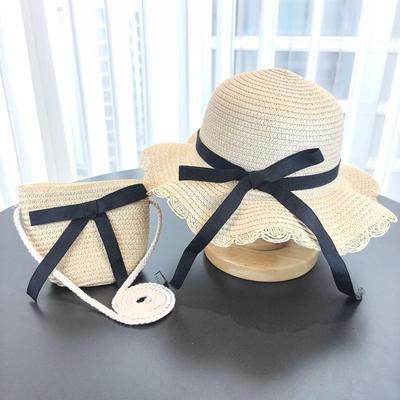 Summer Baby Girl Sun Protection Straw Bucket Hat for Beach and Travel