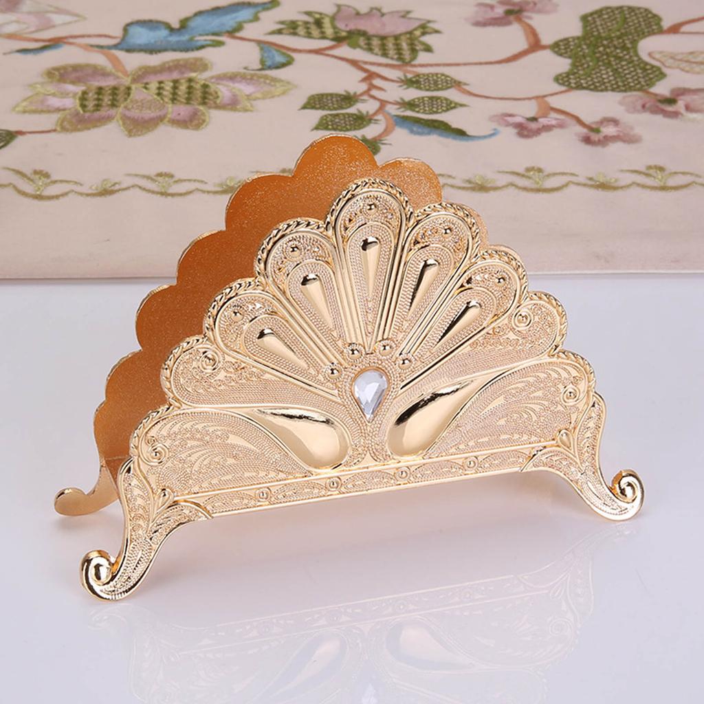 Napkin Holder Classical Metal Peacock Embossed European   Table Tissue Holder Tabletop Freestanding Tissue Dispenser