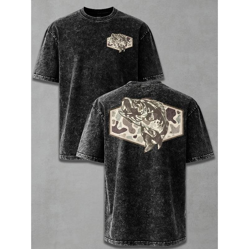 

European Size Men s Washed Cotton Vintage Distressed Graphic T-Shirt - Loose Fit & Comfortable Layering Tee, Perfect for Daily Casual Wear S золотой