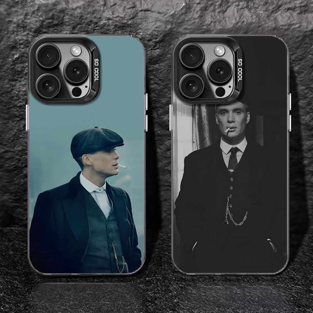Peaky B-Blinders Tommy Cool Phone Case Black IMD Colorful Silver Suitable Soft Case for iPhone 16 15 14 13 12 11 XS Pro Max