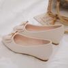 Women Pointed Toe Solid Color Shoes Ladies Non-slip Middle Heel Rhinestone Shoes Shallow Mouth Comfortable Shoes Footwears