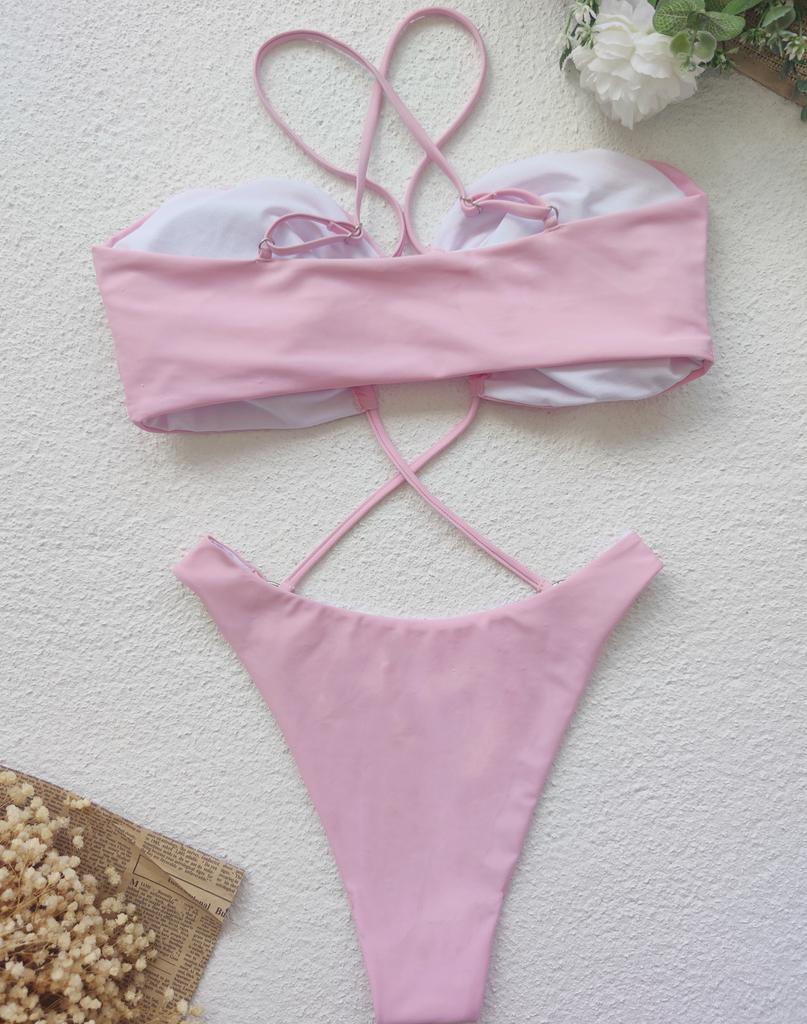 Γυναικείο Μαγιό Μονόχρωμο Μαγιό Ολόσωμο Κόψιμο Λουράκι Σέξι Μπικίνι Βραζιλιάνικο Μαγιό Παραλίας