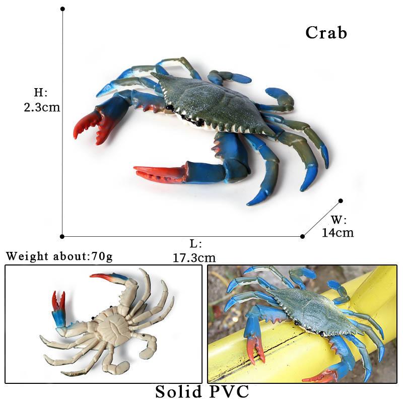 Oenux Simulation Ocean Sea Life Animals Model Lovely Crab Action Figures Toy Cake Toppers Collection Jouet Kids Education Gift