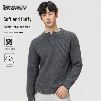 Mark Fairwhale Men's Henry Collar Knit Sweater