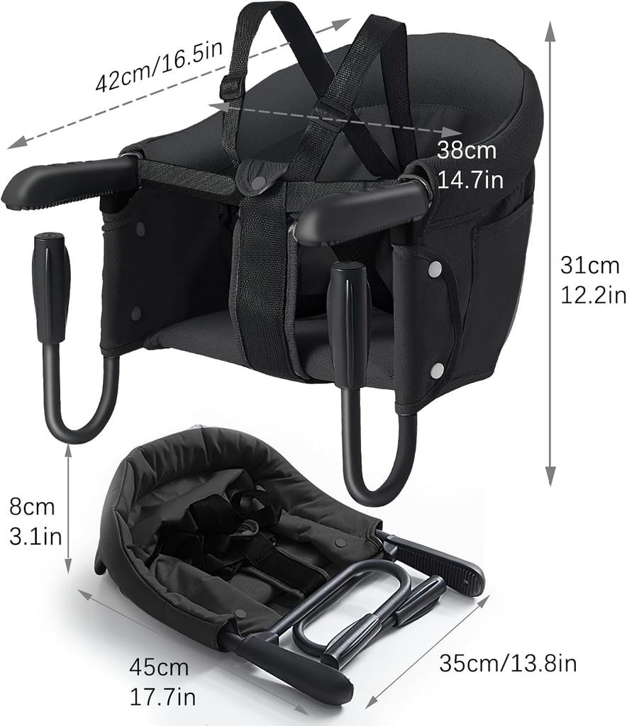 UBRAVOO Booster Seats, Portable High Chairs for Babies and Toddlers, Foldable HighChair for Baby from 6 Months to 3 Years, Sitting Up to 18 kg