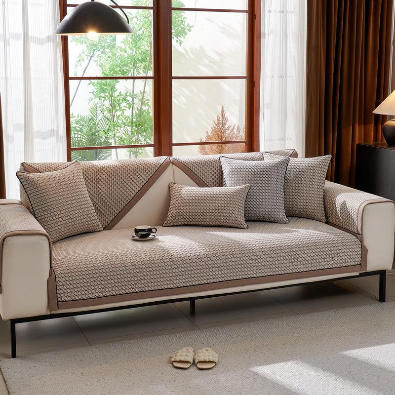 Poduszka na sofę Four Seasons Chenille Universal Nowa antypoślizgowa, odporna na zużycie, lekka, luksusowa poduszka na sofę w pepitkę