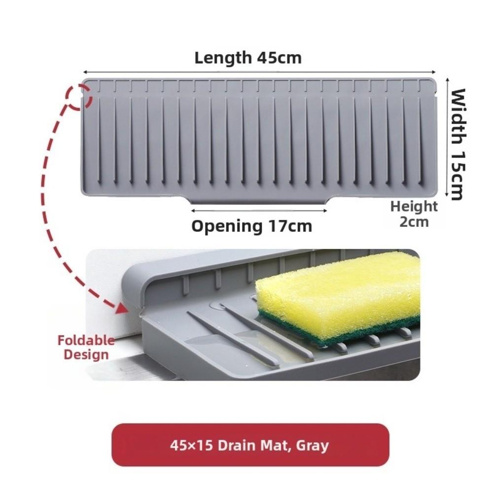Narrow Edge Kitchen Sink Protector Silicone Drain Pad Cover New Sink Splash Guard  Countertop Use