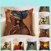Tribal African Women Lifestyle Throw Pillow Case Exotic Linen Cushion Cover For Home Decoration