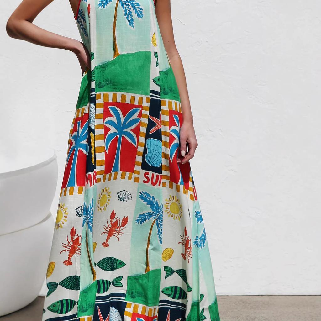 European and American Banquet Dress Dress, Large Skirt Tube Top, Sexy Fashion Split Print Dress for Women