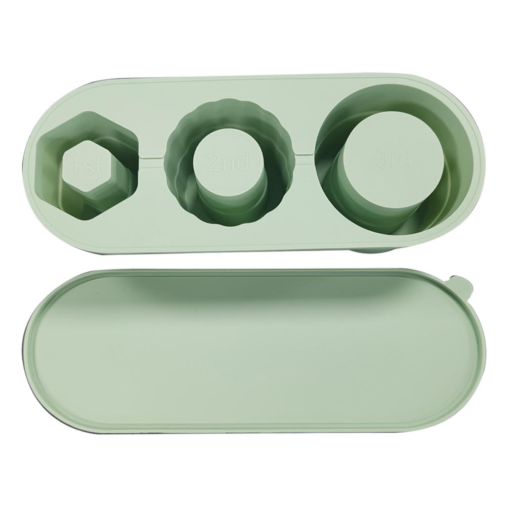 Leeseph Cylinder Ice Cube Tray for Stanley Cup Tumbler, Collapsible Reusable Silicone Ice Molds 3-Grid for Drink Juice Coffee