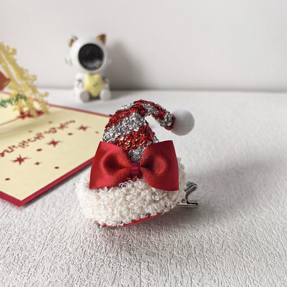 Bowknot Children Deer Antler Hair Clip Sequin Christmas Hat Headband Christmas Hat Hairpin  Girls