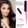 5pcs/set Beauty-health Set Nylon Teasing Brush Rat Tail Comb Double Side Edge Brush Alligator Hair Clips Salon Styling Tools
