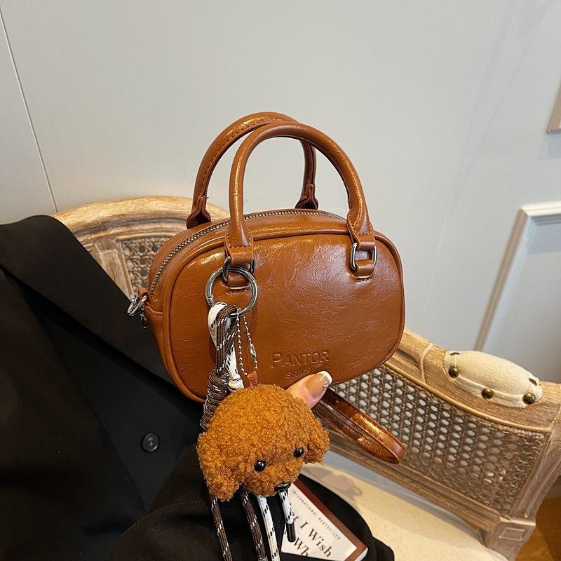 Stylish simple bag casual niche Maillard portable retro versatile high-end messenger women's bag