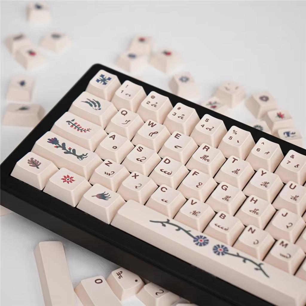 135 Keycaps Ergonomic PBT Keycap Set Mysterious Voynich Manuscript Theme Perfectly For Enhancing Desktop Aesthetics