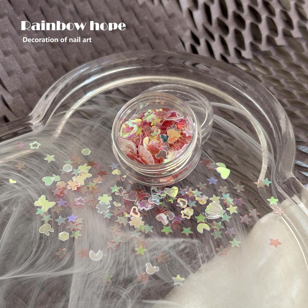 Japanese-Style Cute Mixed Color Nail Glitter Stickers for DIY Nail Art