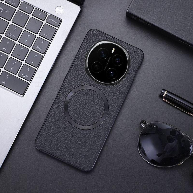 

Чехол для Huawei Magic 7 Lite 6 Pro, кожаный чехол для телефона с беспроводной зарядкой, противоударный чехол для Honor X60 200 Pro X9C, мягкий бампер, защита телефона, задняя крышка For Honor X8C чёрный