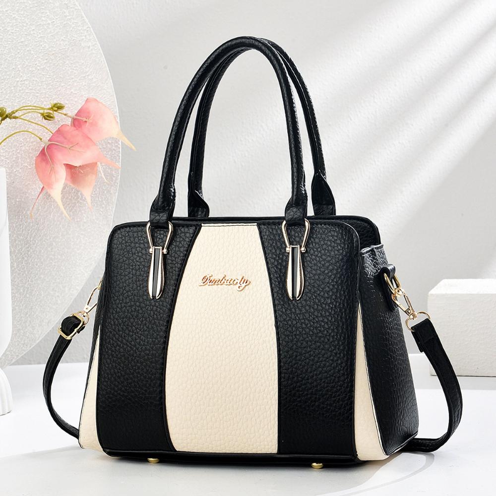 Stripe Color Matching Fashion Women Handbag Large Capacity Tote Bag Marble Texture Unique Design Hand Bag With Strap Crossbody