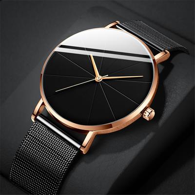 Heren Mode Horloges Eenvoudig Zakelijk Ultra Dun Roestvrijstalen Mesh Band Quartz Horloge