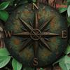 Vintage Compass Rose Metal Wall Art Decor 50cm Retro Industrial Home Living Room Poster