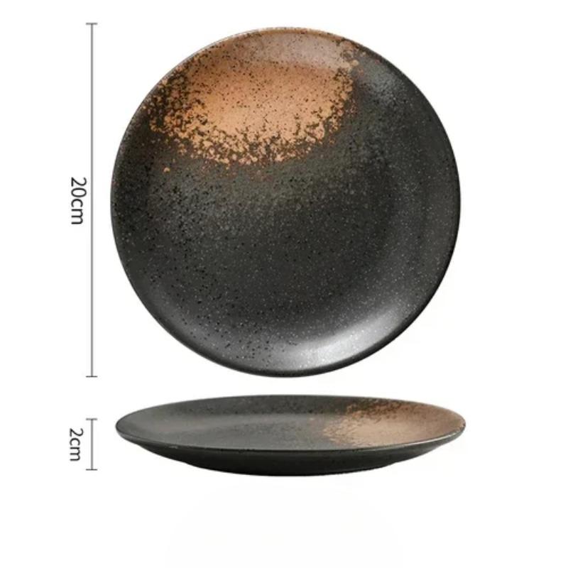 6 Inchs 8inchs Japanese-style Tray Dish Creative Circular Dinner Ceramics Disc House Dessert Dish Restaurant Steak Fruit Plates