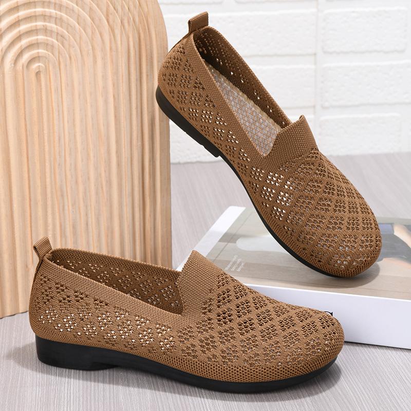 

Сетчатая дышащая женская обувь лето новая мягкая подошва тканевая обувь один педаль 41