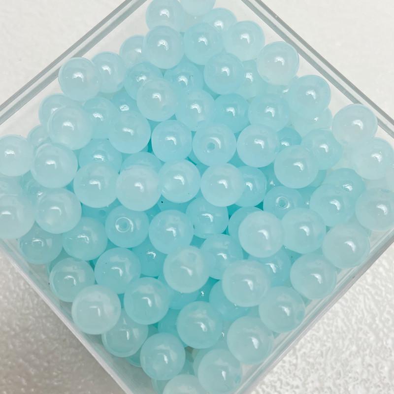 8mm Imitation Jade Glass Beads for DIY Jewelry Making, Straight Hole, Trendy Style, Loose Beads, Accessories.