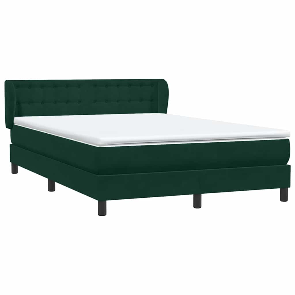 Box Spring Bed with Mattress Dark Green 160 x 220 cm Velvet