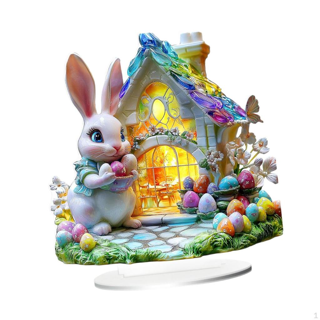 2D Easter Fairy Garden Decoration Flat Acrylic Versatile 7.4 X 7.8 Inch Waterproof