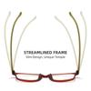 Square Anti Blue Flexible Ultralight Reading Glasses for Men Presbyopic Eyeglasses Strength