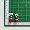 Elegant Fruit Charm Earrings Bowknot Strawberry Ear Pendants Unique Accessory
