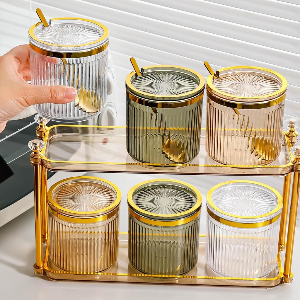 Spice Jar Counter Kitchen Multifunction Dustproof Food Storage Condiment 2