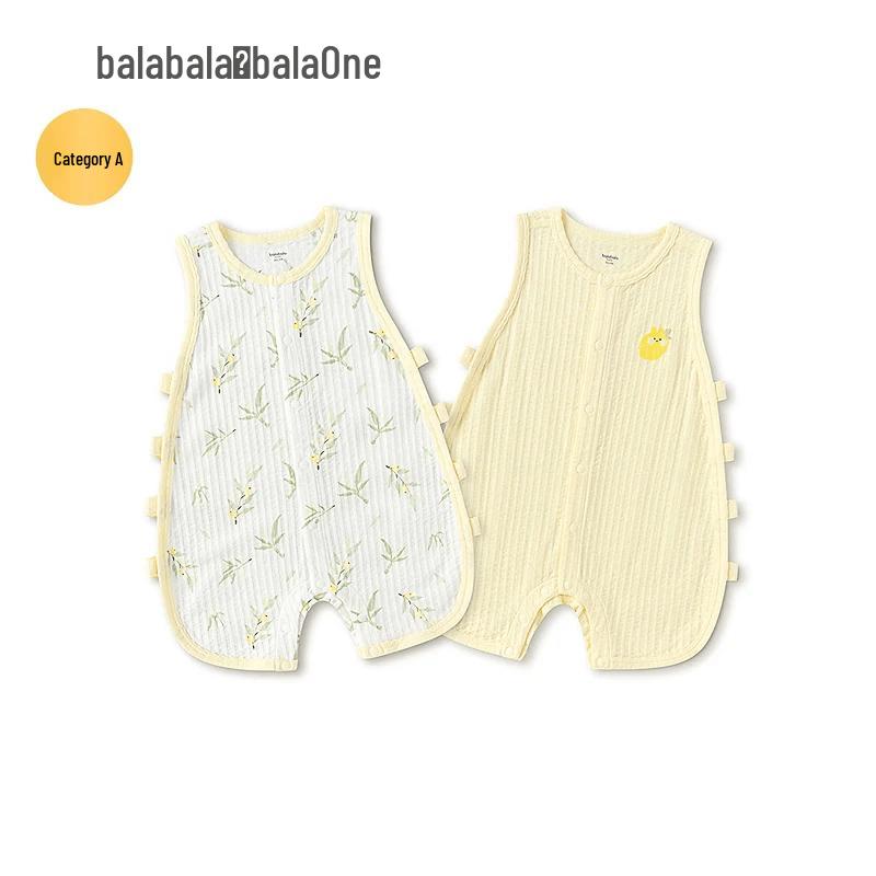 Balabala BalaOne Summer Baby Unisex Cotton Sleeveless Romper 2-Pack