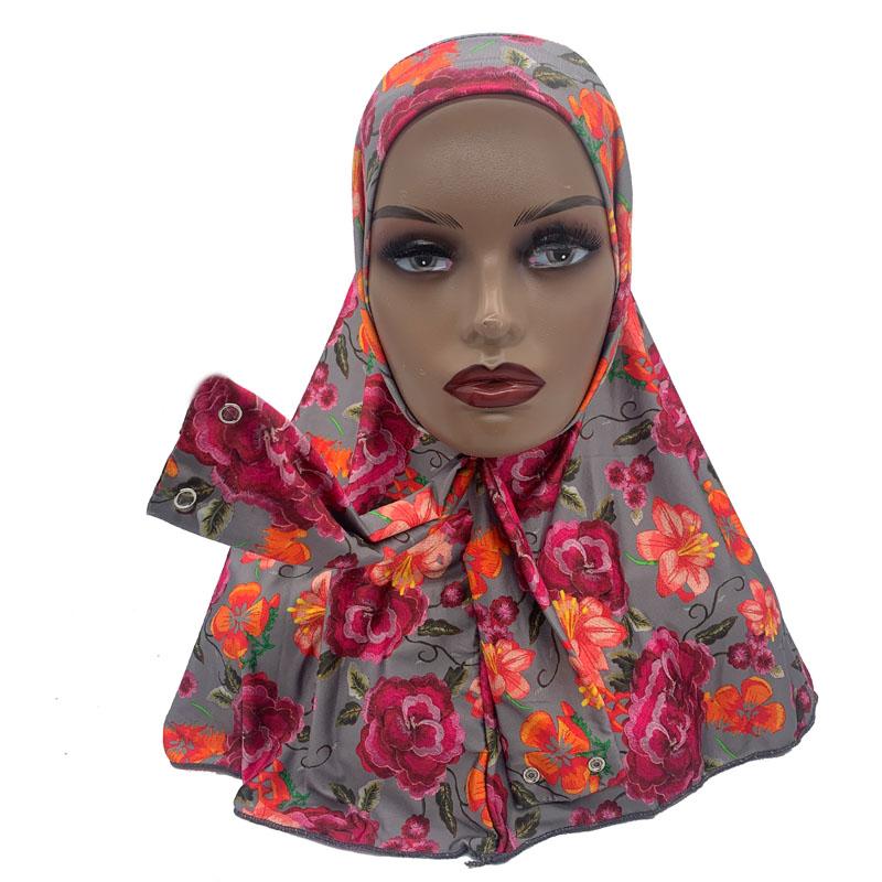 Snap Fastener Neck Head Full Cover Instand Hijab for Muslim Women
