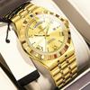 Luxury Business Man Watch Week Date Waterproof Luminous Watches For Men Stainless Steel Quartz Men's Fashion Wristwatch