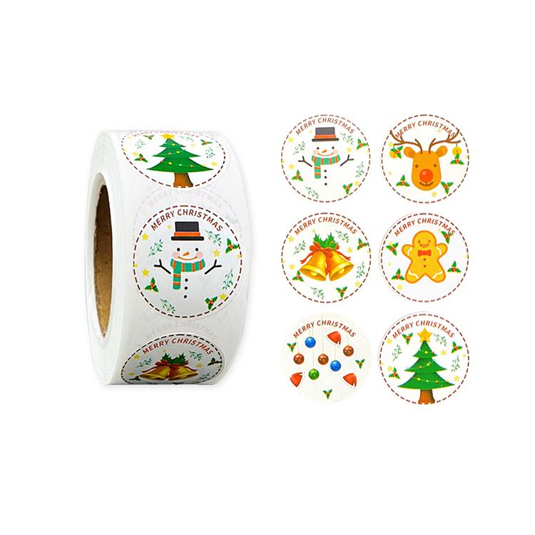 Custom Printed Merry Christmas Gift Present Tag Labels Stickers Printing