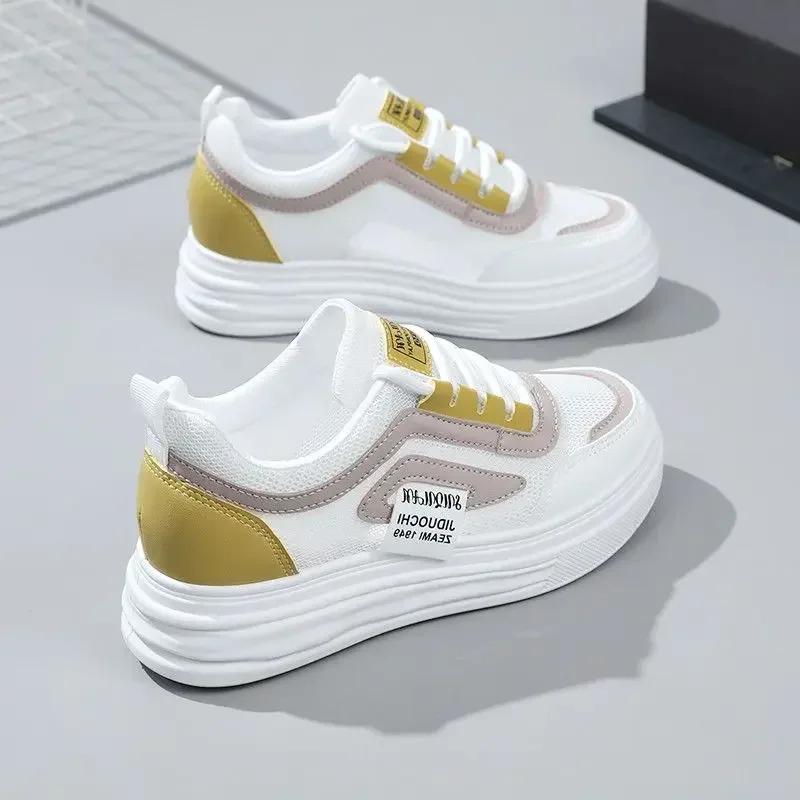 Fashion Sports Sneakers Round Toe Whit Ladies Footwear Lace Up Women's Athletic Shoes H Designer Luxury Fashion 2024 Deals Cheap Trends
